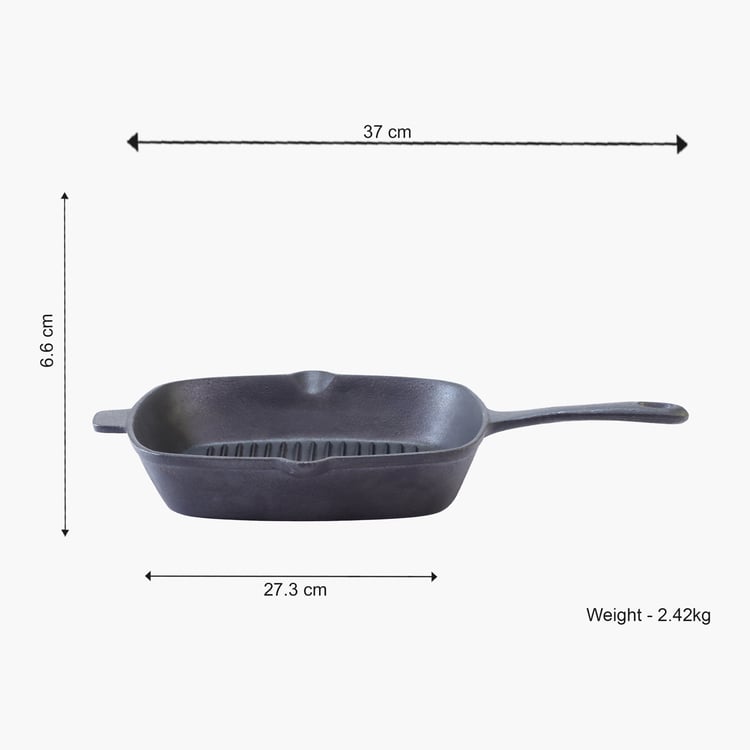 WONDERCHEF Forza Pre-Seasoned Cast Iron Grill Pan - 27.3cm