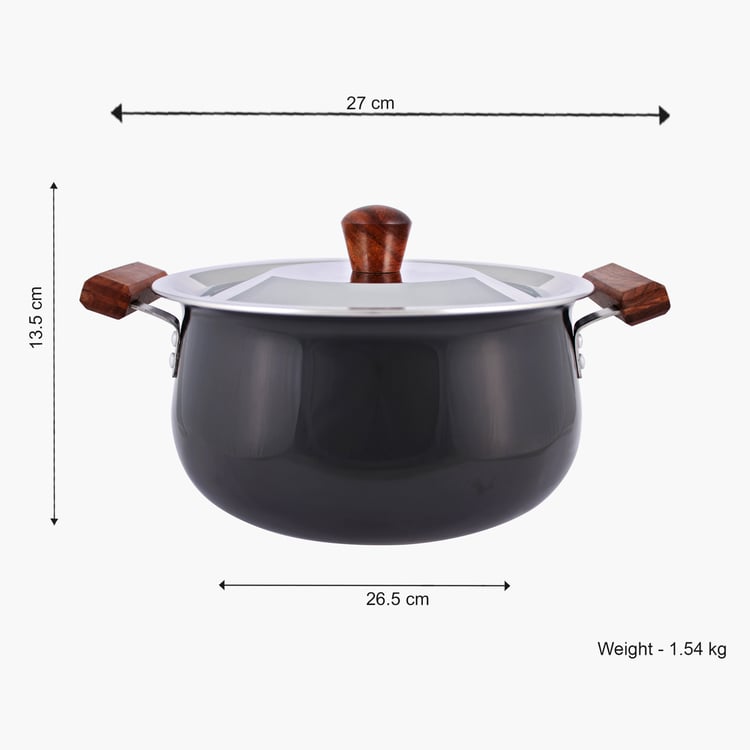 WONDERCHEF Ebony Hard Anodized Aluminium Handi with Lid - 3.5L