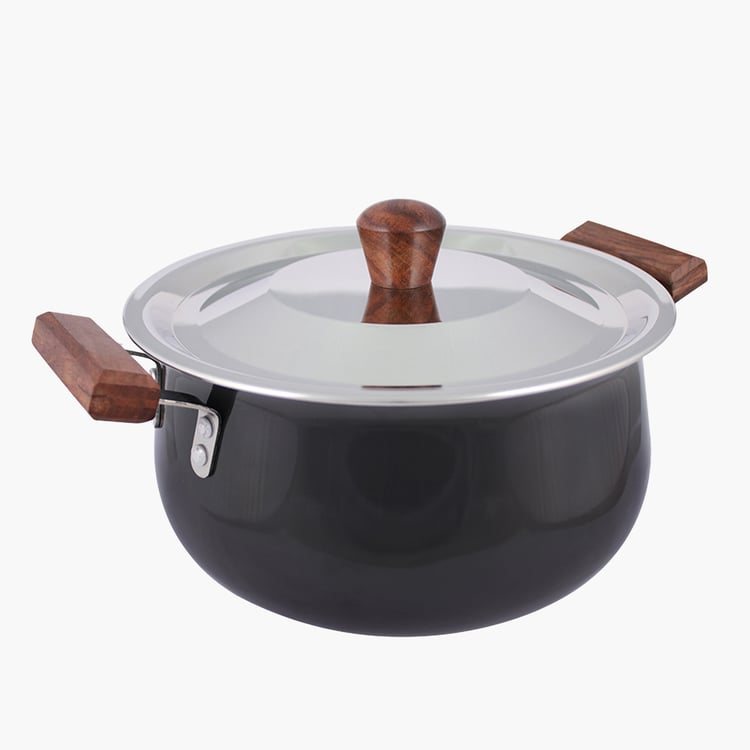 WONDERCHEF Ebony Hard Anodized Aluminium Handi with Lid - 5L