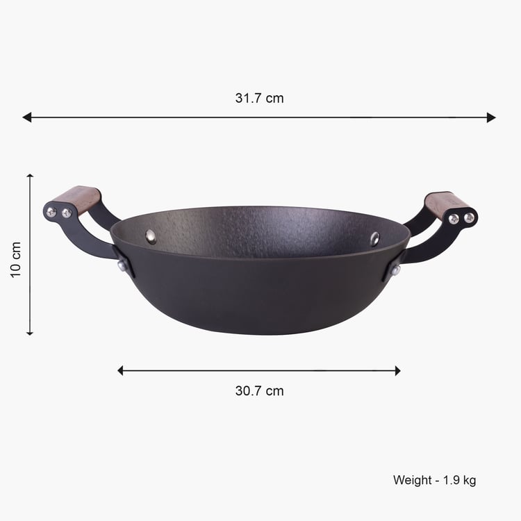 WONDERCHEF Ferro Pre-Seasoned Cast Iron Kadhai - 2.3L