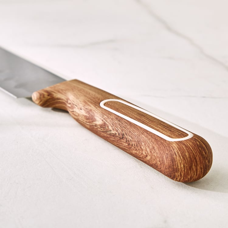 Chefs Pride Munson Stainless Steel Santoku Knife with Acacia Wood Handle