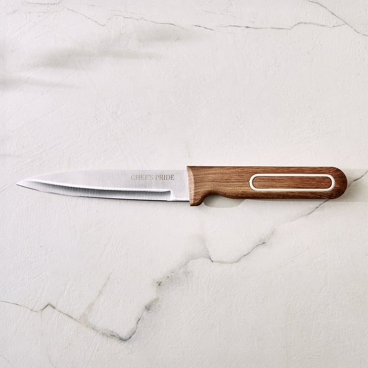 Chefs Pride Munson Stainless Steel Utility Knife with Acacia Wood Handle