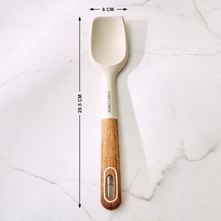Chef's Pride Cerro Serving Scoop with Wooden Handle