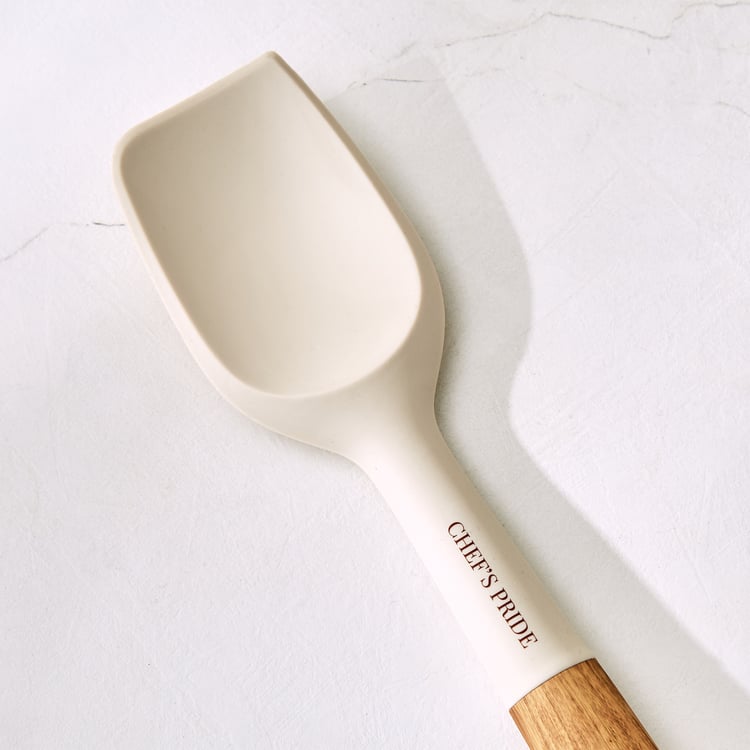 Chef's Pride Cerro Serving Scoop with Wooden Handle