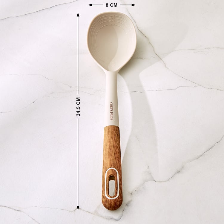 Chef's Pride Cerro Serving Spoon with Wooden Handle