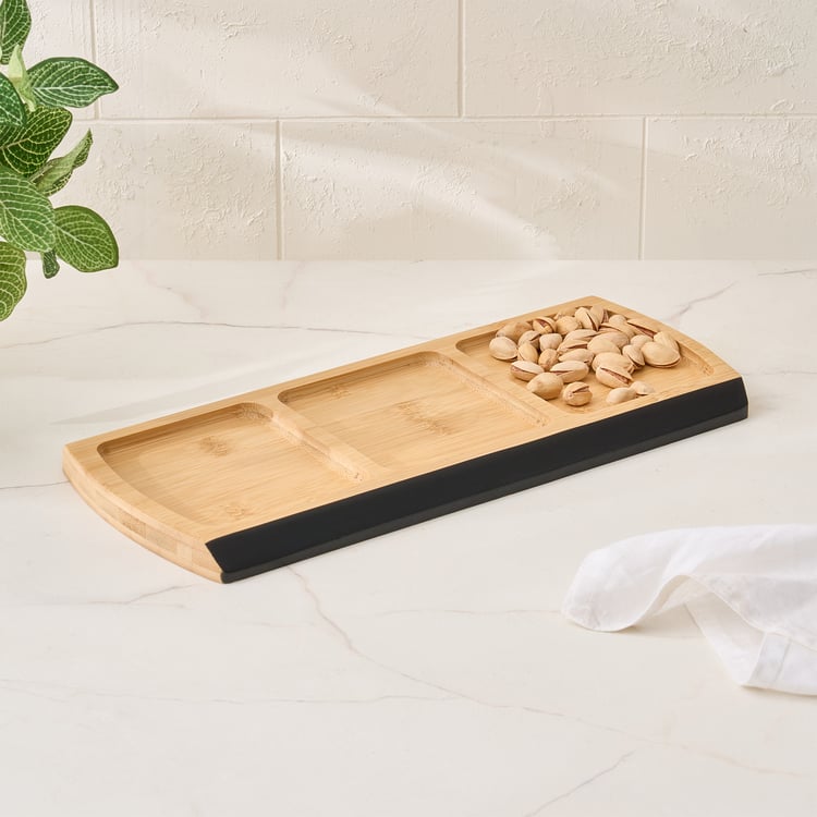 Spinel Ghana Bamboo Partitioned Serving Platter - 34x15cm