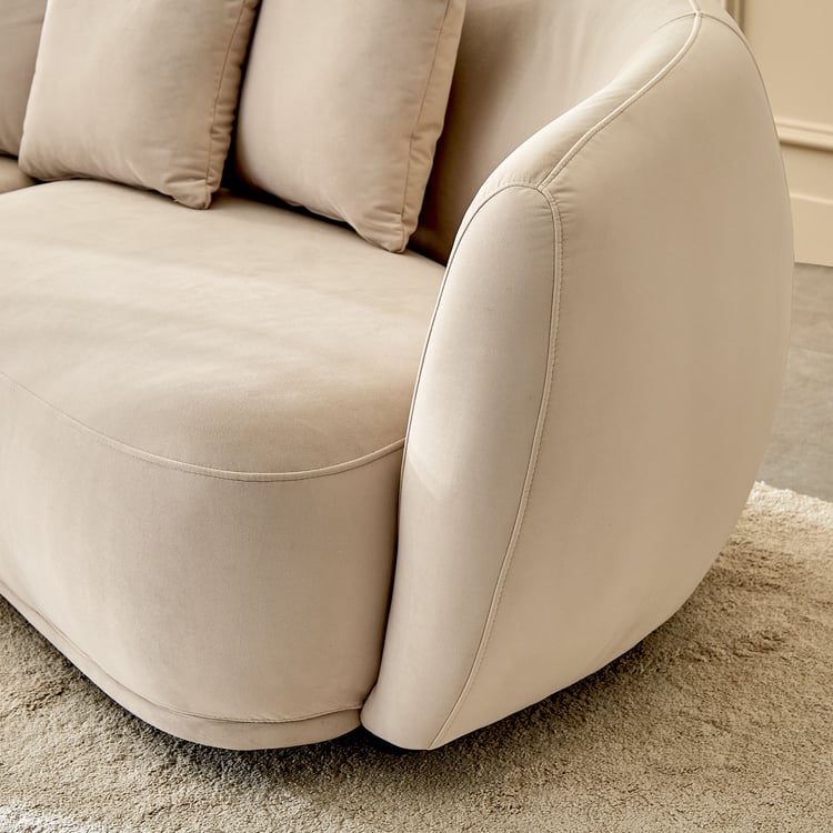 Homeshores Fabric 3 +1+1 Seater Sofa Set with Cushions - Beige