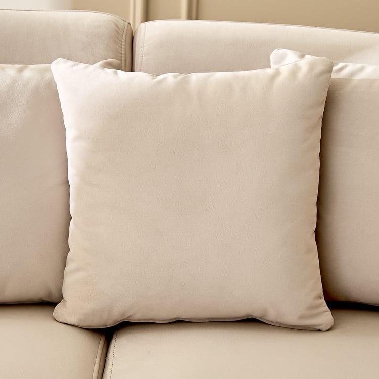 Homeshores Fabric 3 +1+1 Seater Sofa Set with Cushions - Beige