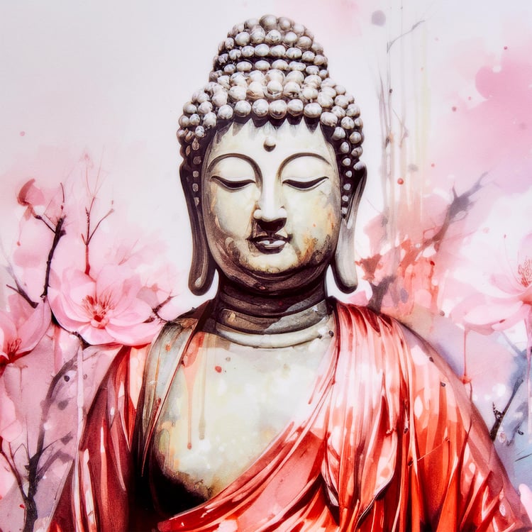 Aura Buddha Wooden Printed Picture Frame -30x30cm