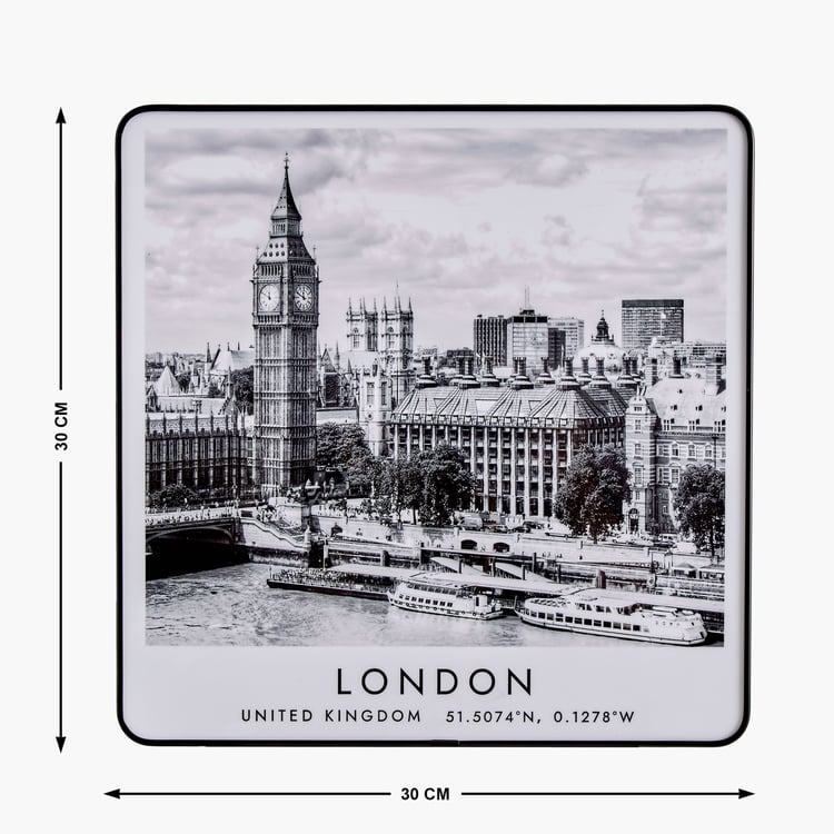 Aura City Wooden London Print Picture Frame - 30x30cm