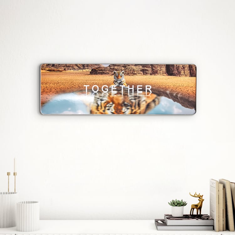 Aura Motive Wooden Tiger Print Picture Frame - 60x20cm