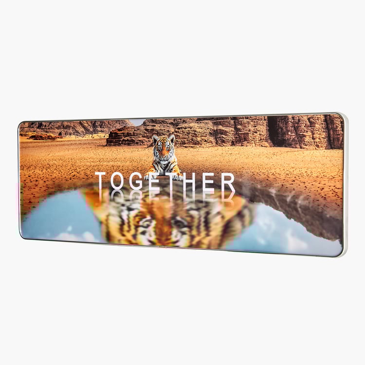 Aura Motive Wooden Tiger Print Picture Frame - 60x20cm