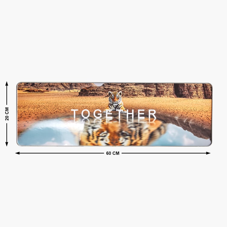 Aura Motive Wooden Tiger Print Picture Frame - 60x20cm