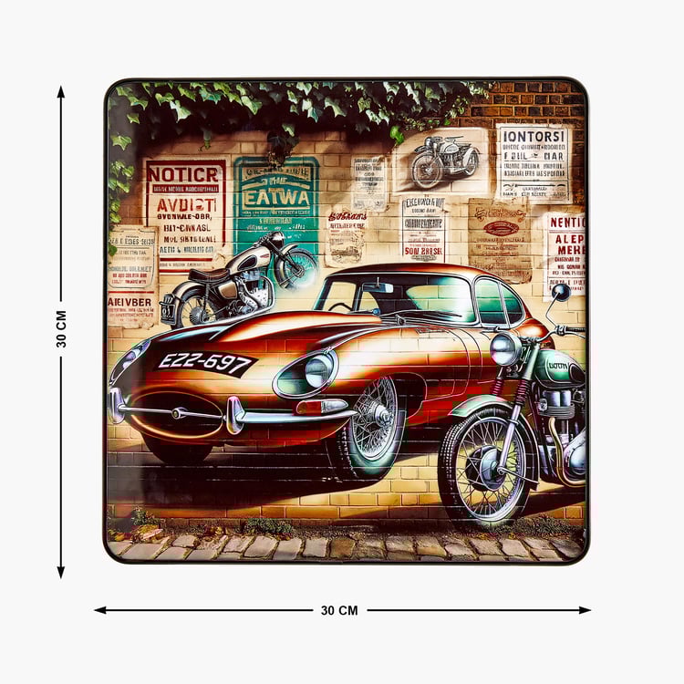 Aura Retro Wooden Car Print Picture Frame - 30x30cm