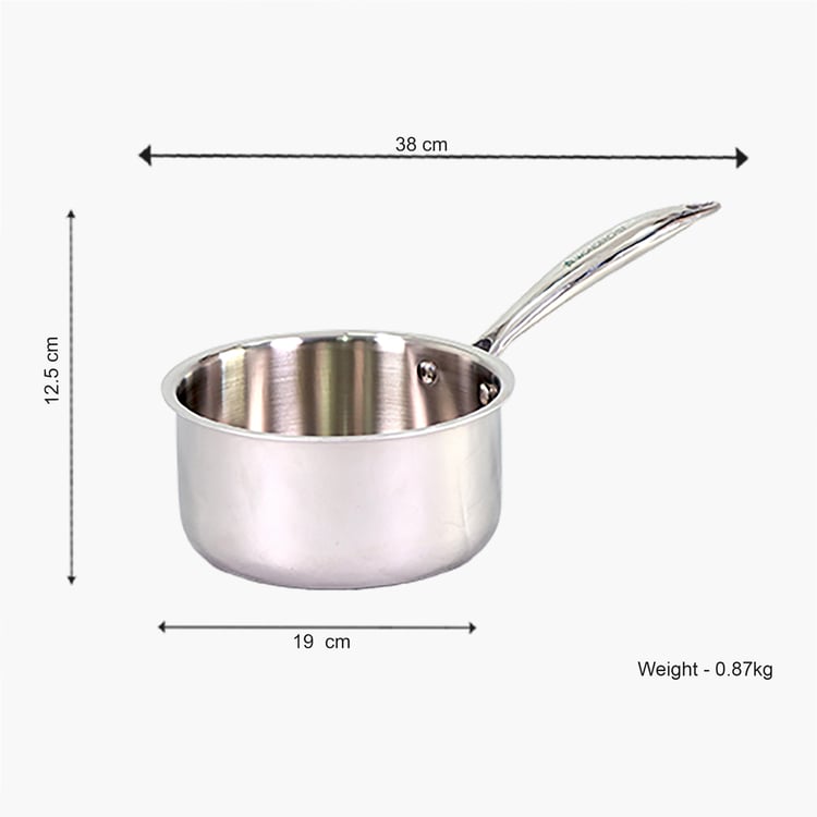 WONDERCHEF Nigella Triply Stainless Steel Sauce Pan - 1.5L