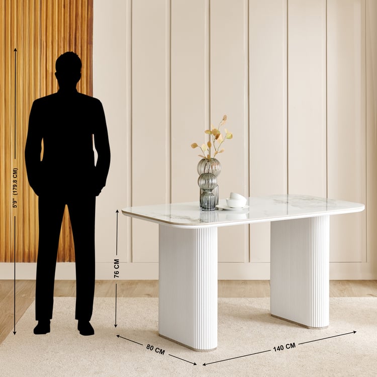 Sophia Ceramic 4-Seater Dining Table - Grey