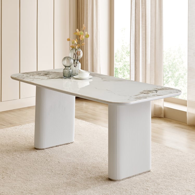 Sophia Ceramic Top 6-Seater Dining Table - Grey