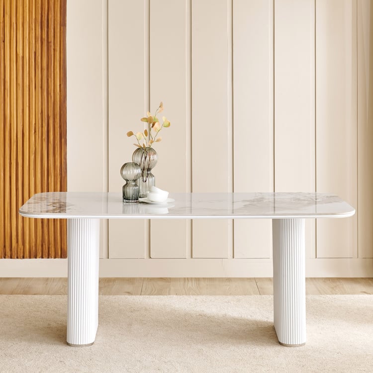 Sophia Ceramic Top 6-Seater Dining Table - Grey