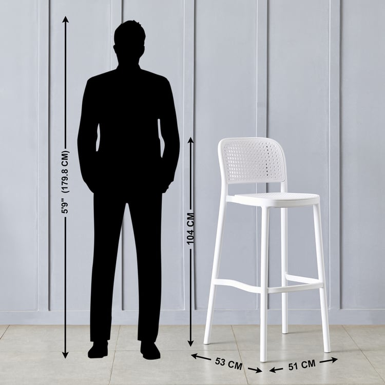 Hiva Polypropylene Bar Chair - White
