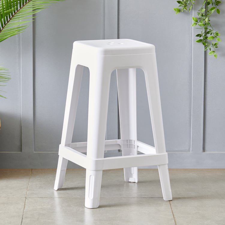 Azorte Polypropylene Stool - White