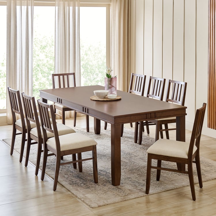 Trio Solid Wood 8-Seater Dining Table - Walnut