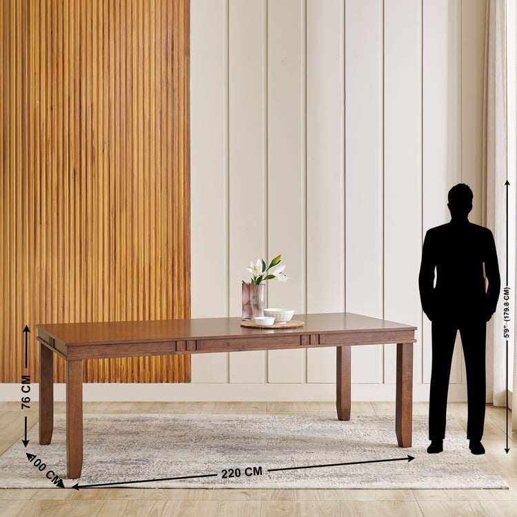 Trio Solid Wood 8-Seater Dining Table - Walnut