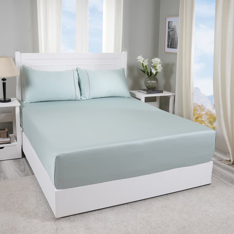 MASPAR Colorart Viola Cotton 300TC 3Pcs Super King Bedsheet Set