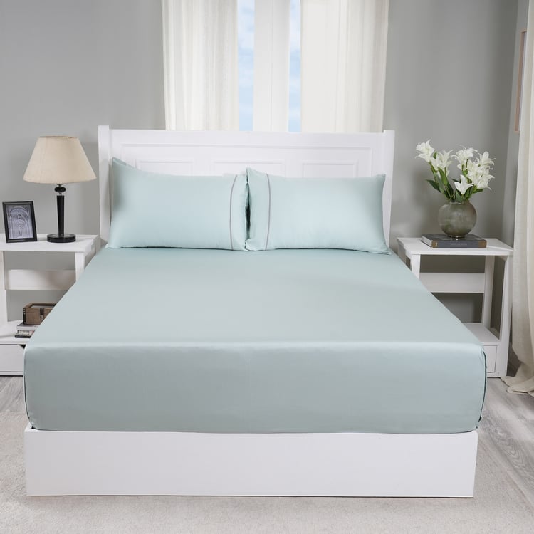MASPAR Colorart Viola Cotton 300TC 3Pcs Super King Bedsheet Set