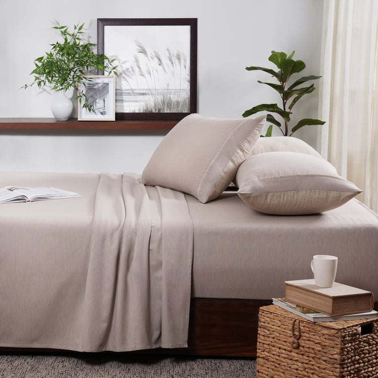 MASPAR Cotsmere Cotton 300TC Striped 3Pcs Super King Bedsheet Set