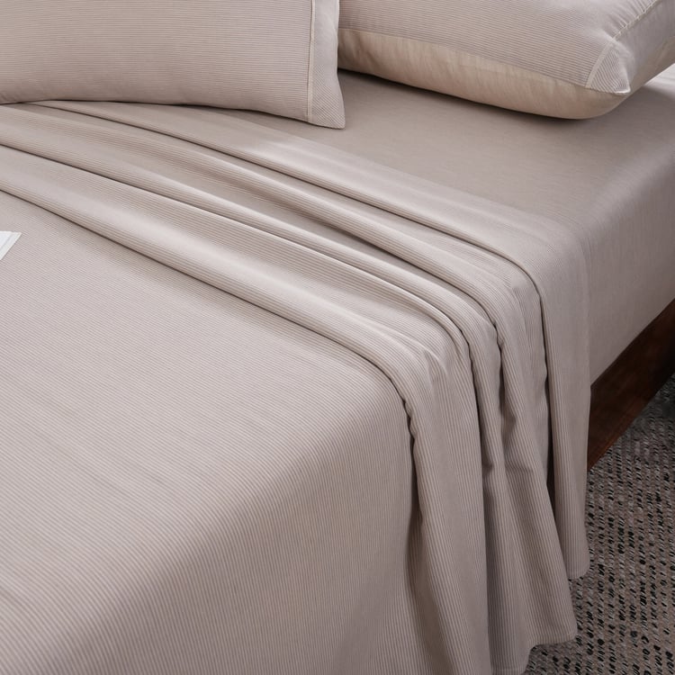 MASPAR Cotsmere Cotton 300TC Striped 3Pcs Super King Bedsheet Set