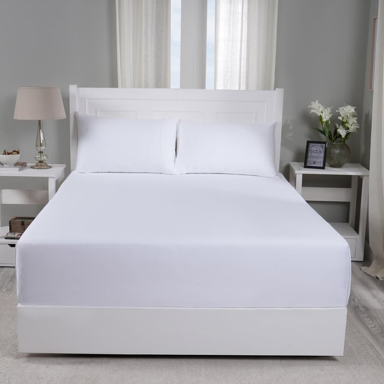 MASPAR Colorart Viola Cotton 300TC 3Pcs Super King Bedsheet Set