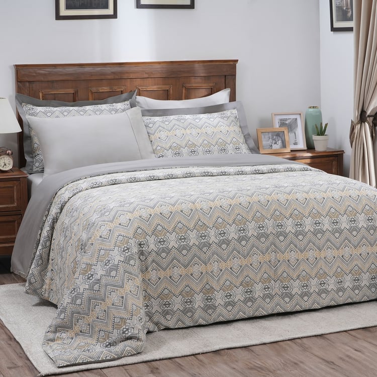 MASPAR Hues Indigenous Artisan Cotton Aztec Printed 3Pcs Double Duvet Cover Set