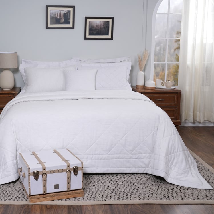MASPAR Cotsmere Cotton 8Pcs Quilted Double Bed-In-A-Bag Set