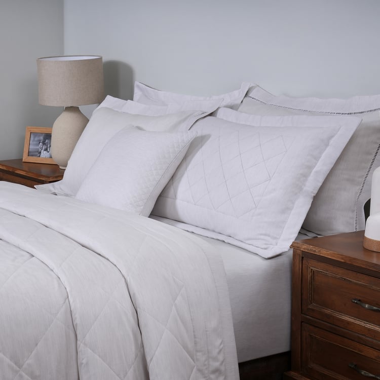 MASPAR Cotsmere Cotton 8Pcs Quilted Double Bed-In-A-Bag Set