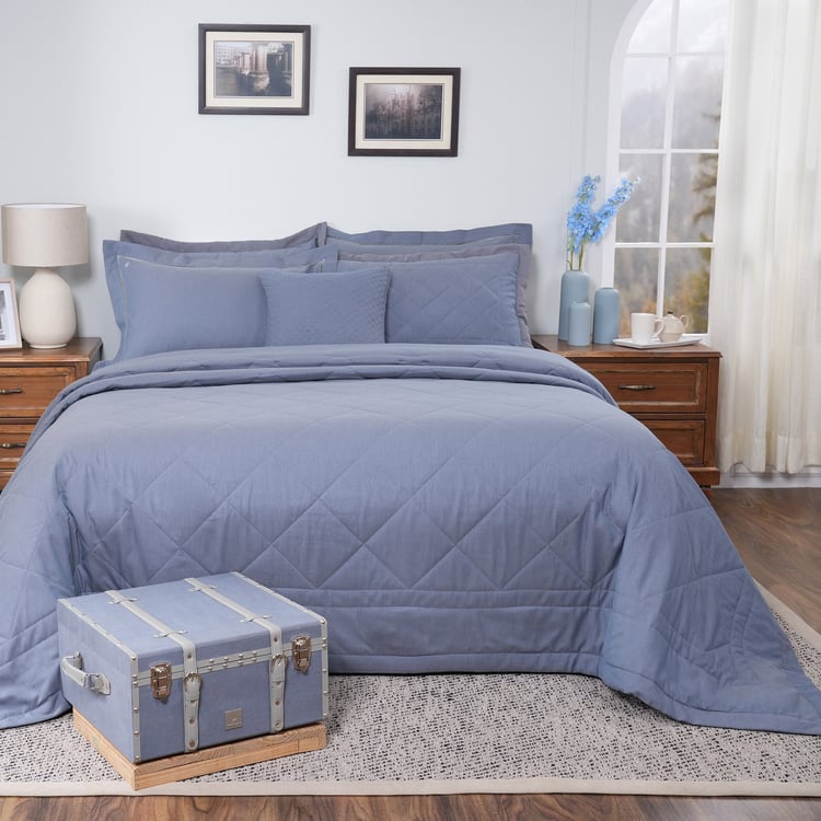 MASPAR Cotsmere Cotton 8Pcs Quilted Double Bed-In-A-Bag Set