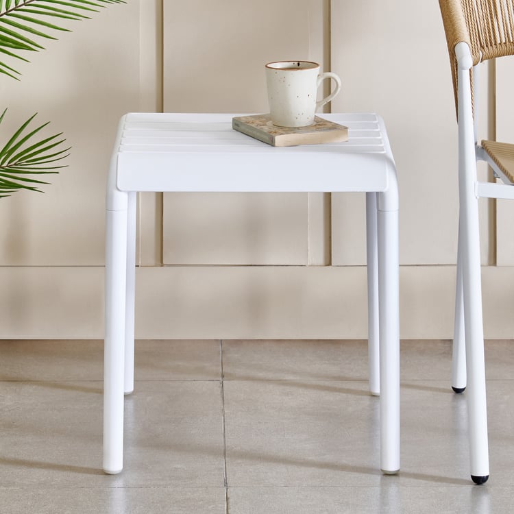 Toscano Metal End Table - White