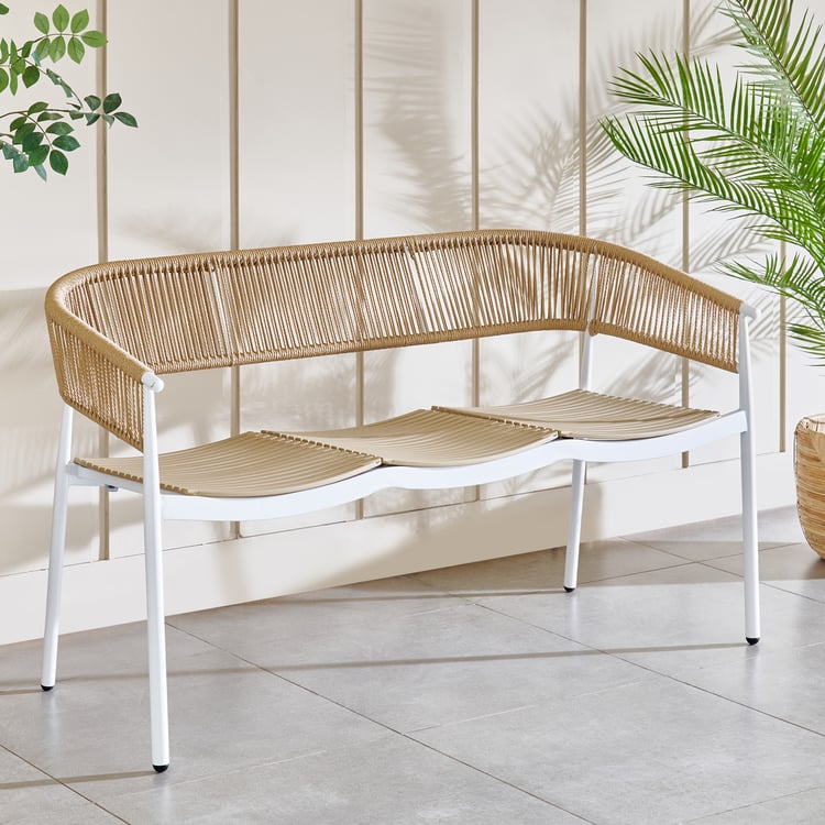 Toscano Metal 3-Seater Sofa - Beige