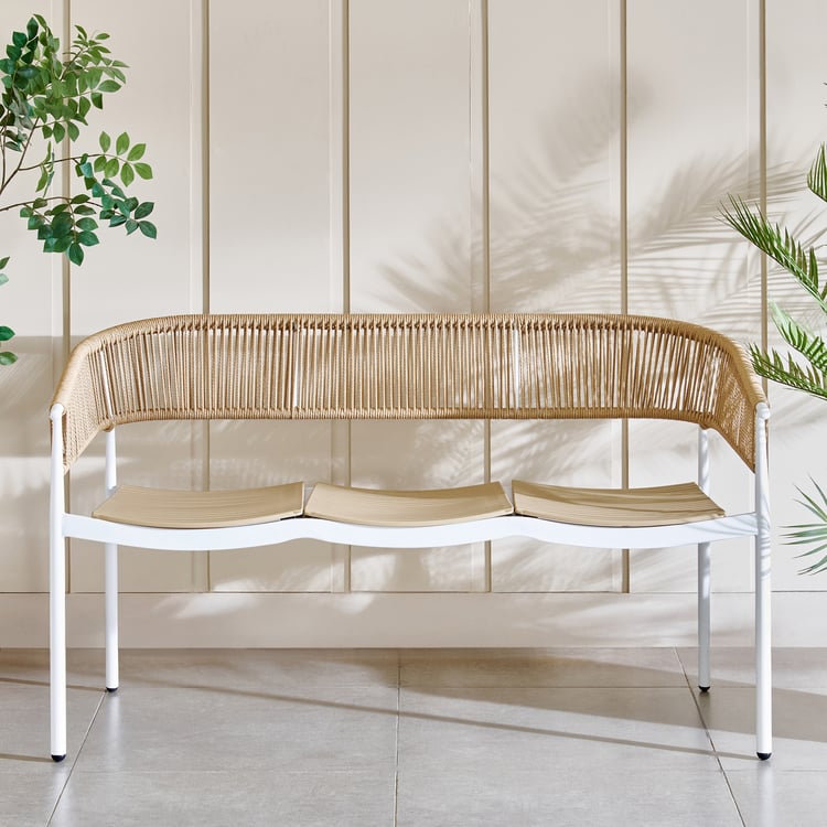 Toscano Metal 3-Seater Sofa - Beige