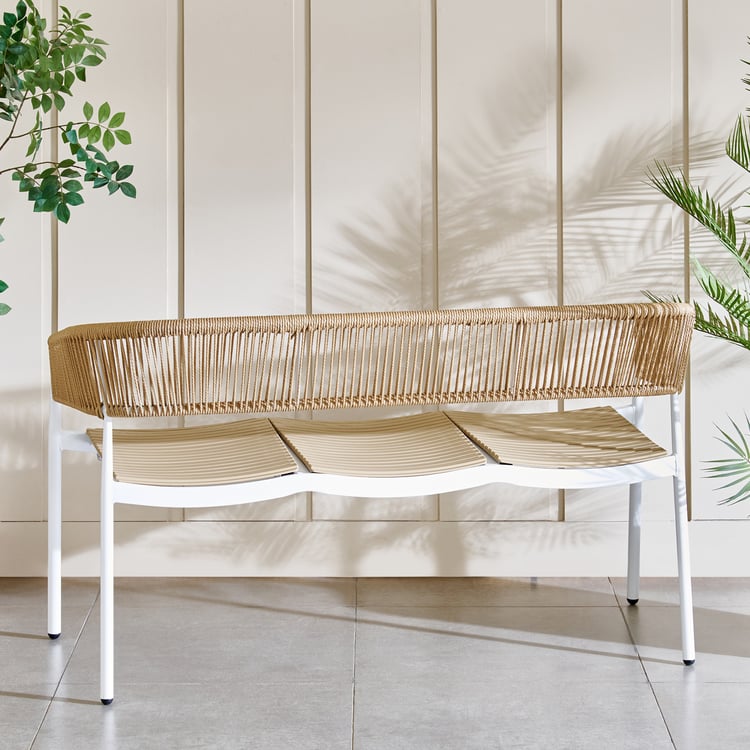 Toscano Metal 3-Seater Sofa - Beige