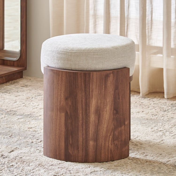 Hadley Fabric Dresser Stool - Beige