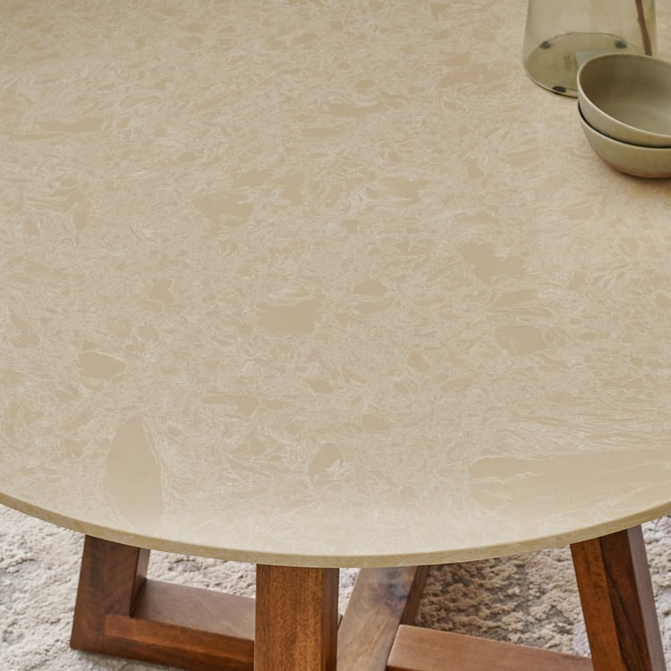 Giza Composite Marble Top 4-Seater Dining Table - Beige