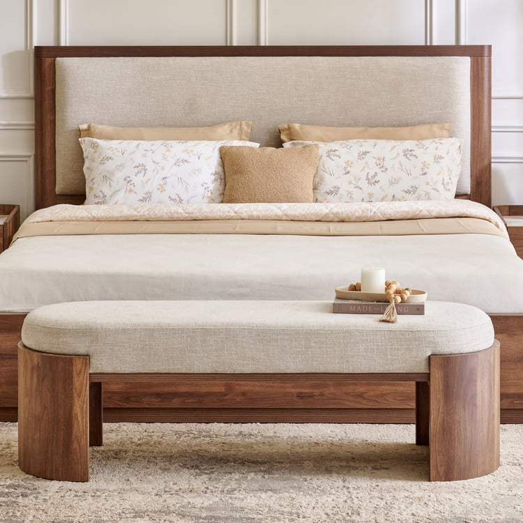 Hadley Fabric Bed Bench - Brown