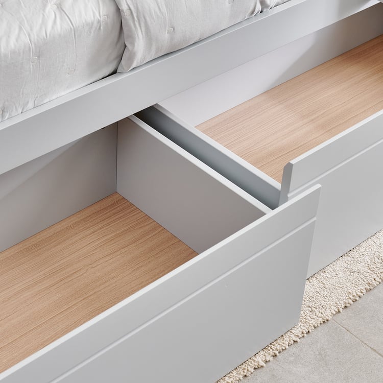 Helios Taylor Coupe Twin Solid Wood Bunk Bed with Drawers - Grey