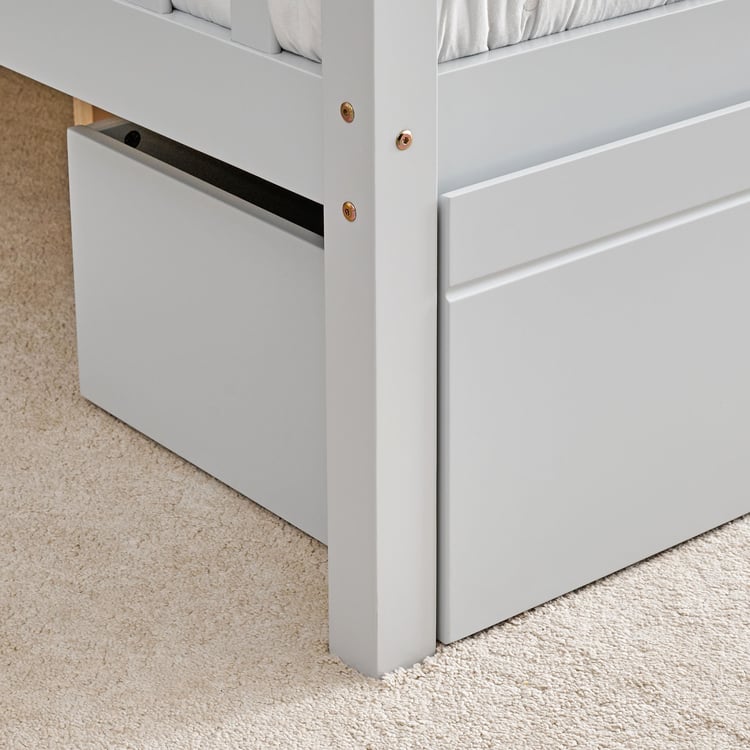 Helios Taylor Coupe Twin Solid Wood Bunk Bed with Drawers - Grey