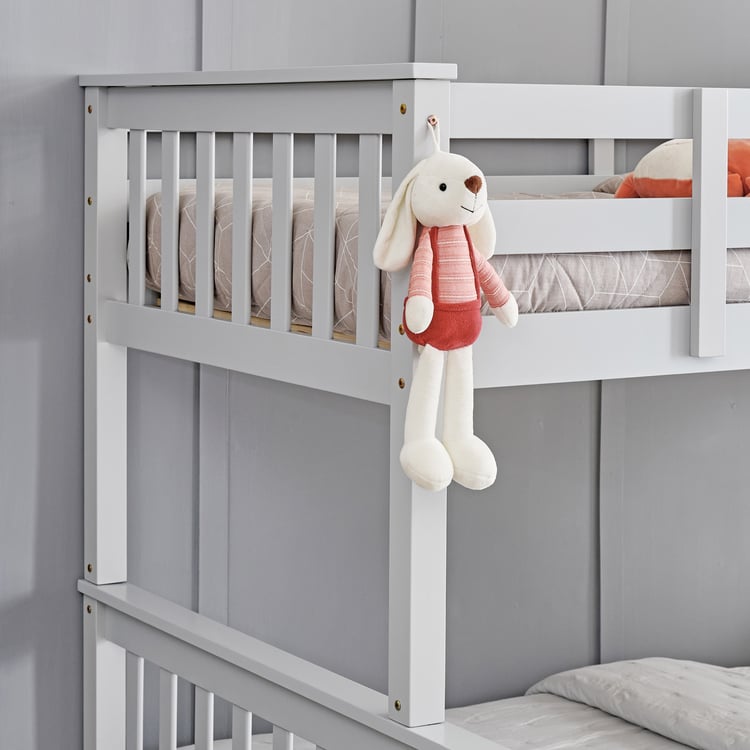 Helios Taylor Coupe Twin Solid Wood Bunk Bed with Drawers - Grey