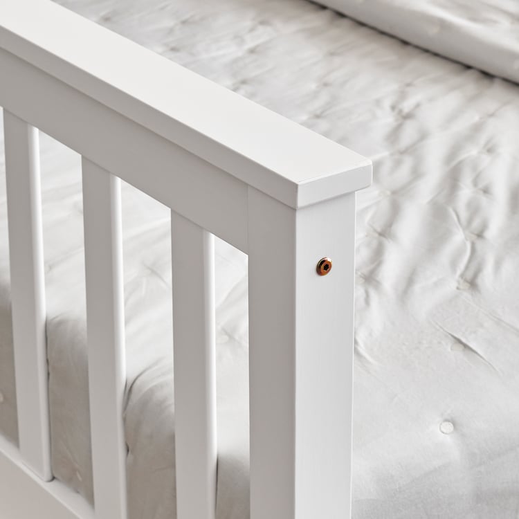 Helios Taylor Coupe Twin Solid Wood Bunk Bed with Drawers - White