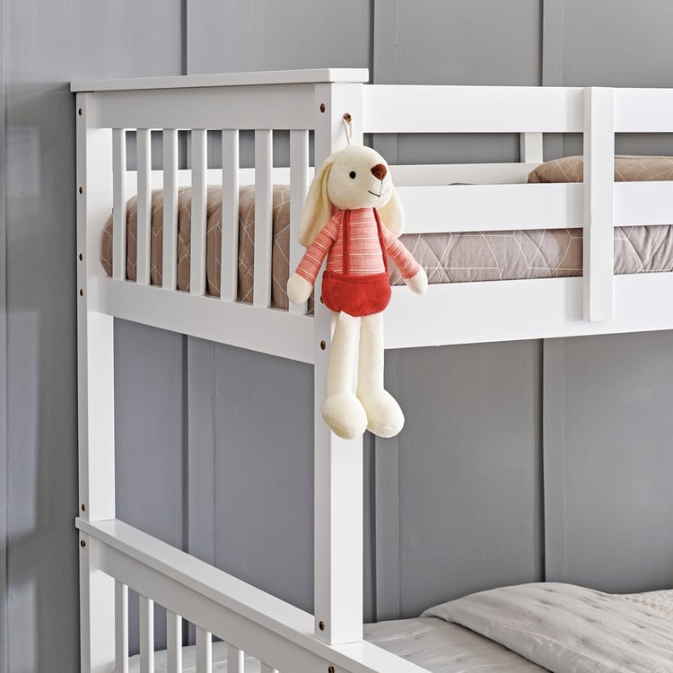 Helios Taylor Coupe Twin Solid Wood Bunk Bed with Drawers - White