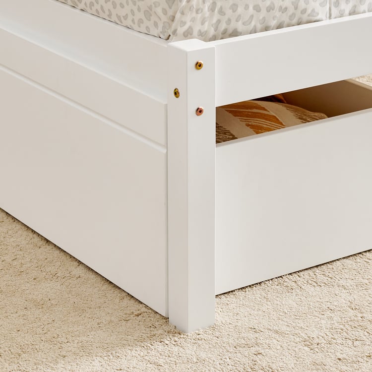 Helios Taylor Sarsar Single Bed with Drawers - White