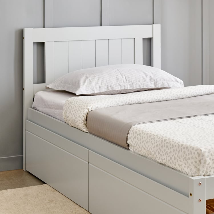 Helios Taylor Lyra Single Bed with Drawers - Grey