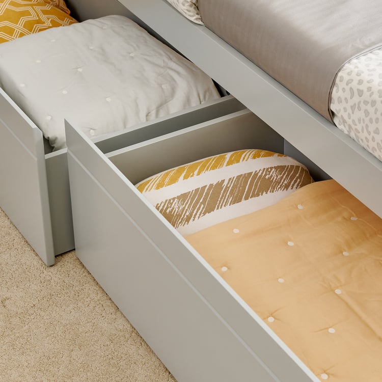 Helios Taylor Lyra Single Bed with Drawers - Grey
